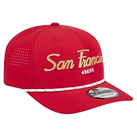Casquette ajustable New Era Scarlet San Francisco 49ers Script 9SEVENTY pour homme
