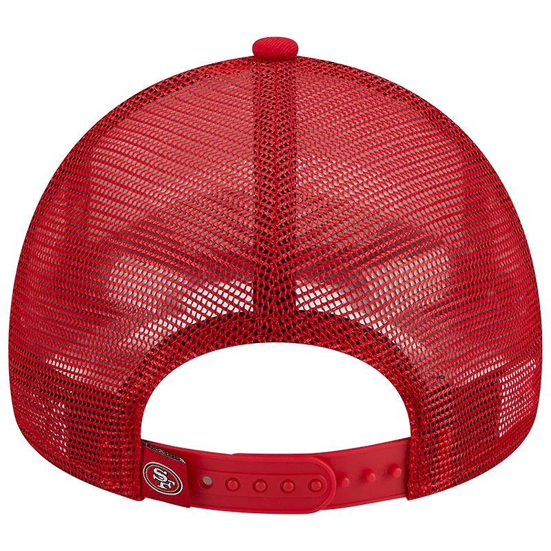 Casquette trucker New Era Scarlet San Francisco 49ers 9FORTY pour homme, modèle Stacked A-Frame, ajustable