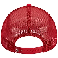 Casquette trucker New Era Scarlet San Francisco 49ers 9FORTY pour homme, modèle Stacked A-Frame, ajustable