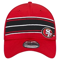 Casquette New Era 39THIRTY Flex à rayures écarlates des San Francisco 49ers pour homme