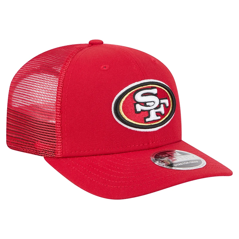 Casquette ajustable extensible à boutons-pression New Era Scarlet San Francisco 49ers Team Collection 9SEVENTY pour homme