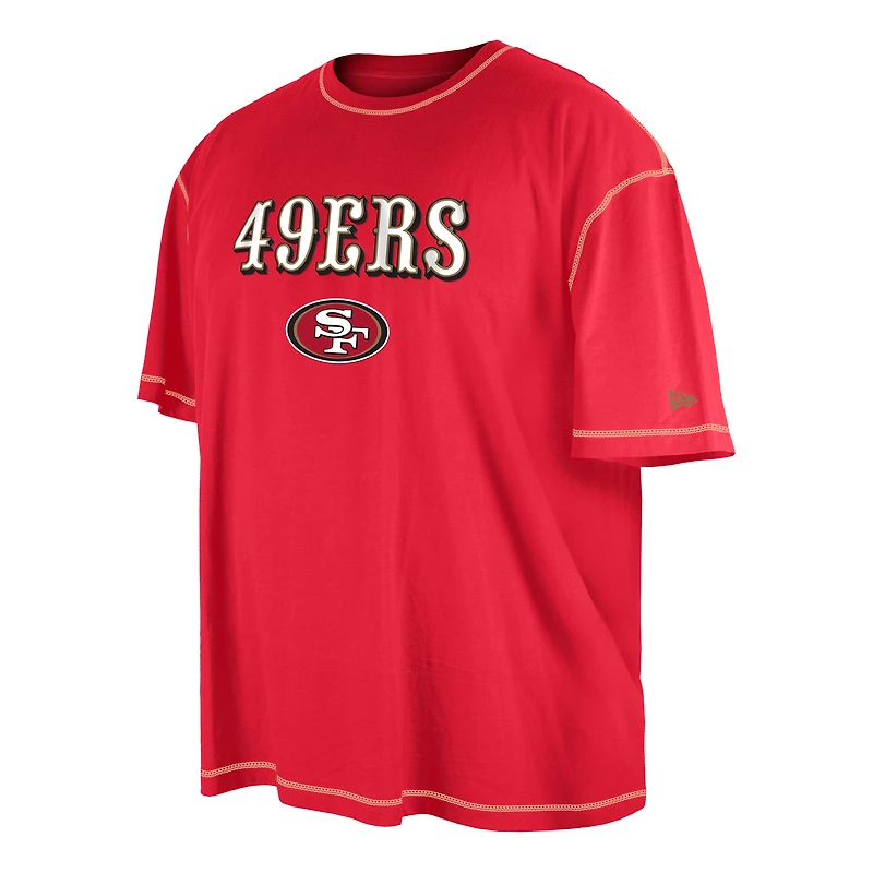 T-shirt New Era Scarlet San Francisco 49ers Third Down Big & Tall Puff pour hommes