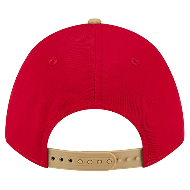 Casquette ajustable New Era Scarlet San Francisco 49ers Throwback Arch COOLERA 9FORTY A-Frame M-Crown pour homme