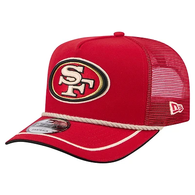 Casquette snapback New Era Scarlet San Francisco 49ers Vintage Team Rope A-Frame Trucker 9FIFTY pour homme