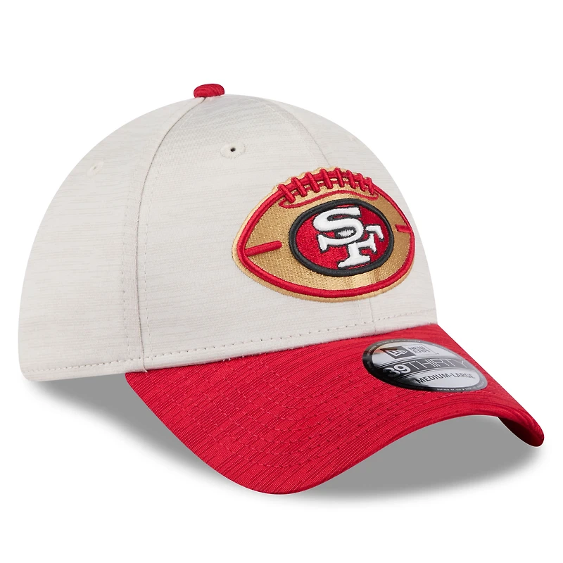 Casquette flexible New Era pierre/écarlate San Francisco 49ers 2024 Sideline Historic 39THIRTY pour hommes