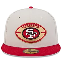 Casquette ajustée New Era Stone/Scarlet San Francisco 49ers 2024 Sideline Historic 59FIFTY pour hommes
