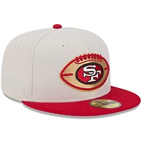 Casquette ajustée New Era Stone/Scarlet San Francisco 49ers 2024 Sideline Historic 59FIFTY pour hommes