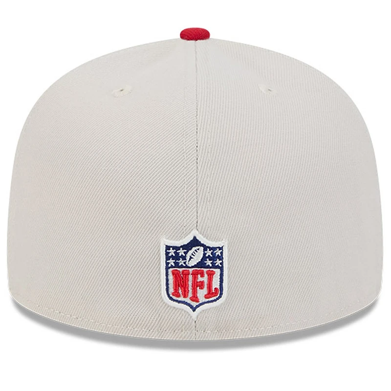 Casquette ajustée New Era Stone/Scarlet San Francisco 49ers 2024 Sideline Historic 59FIFTY pour hommes