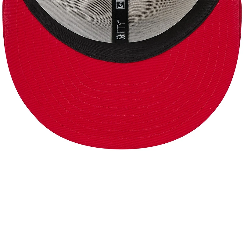 Casquette ajustée New Era Stone/Scarlet San Francisco 49ers 2024 Sideline Historic 59FIFTY pour hommes