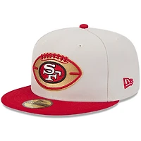 Casquette ajustée New Era Stone/Scarlet San Francisco 49ers 2024 Sideline Historic 59FIFTY pour hommes