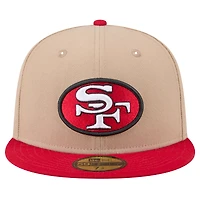 Men's New Era Tan San Francisco 49ers  Throwback Logo Main 59FIFTY Fitted Hat