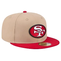 Men's New Era Tan San Francisco 49ers  Throwback Logo Main 59FIFTY Fitted Hat