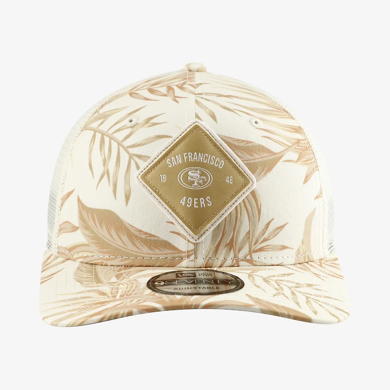 Men's New Era Tan San Francisco 49ers Tonal Palm COOLERA 9SEVENTY Adjustable Trucker Hat