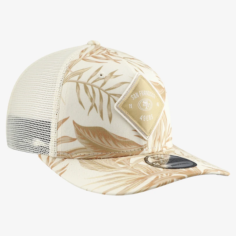 Casquette trucker ajustable New Era COOLERA 9SEVENTY pour homme, couleur beige, San Francisco 49ers.