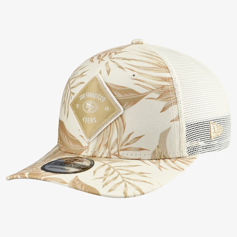 Men's New Era Tan San Francisco 49ers Tonal Palm COOLERA 9SEVENTY Adjustable Trucker Hat