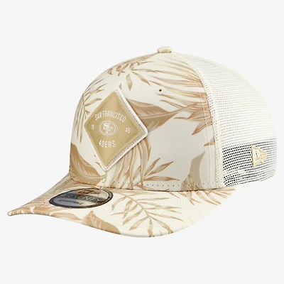 Men's New Era Tan San Francisco 49ers Tonal Palm COOLERA 9SEVENTY Adjustable Trucker Hat