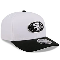 Casquette ajustable New Era blanche et noire pour homme, San Francisco 49ers, draft NFL 2026, modèle 9SEVENTY