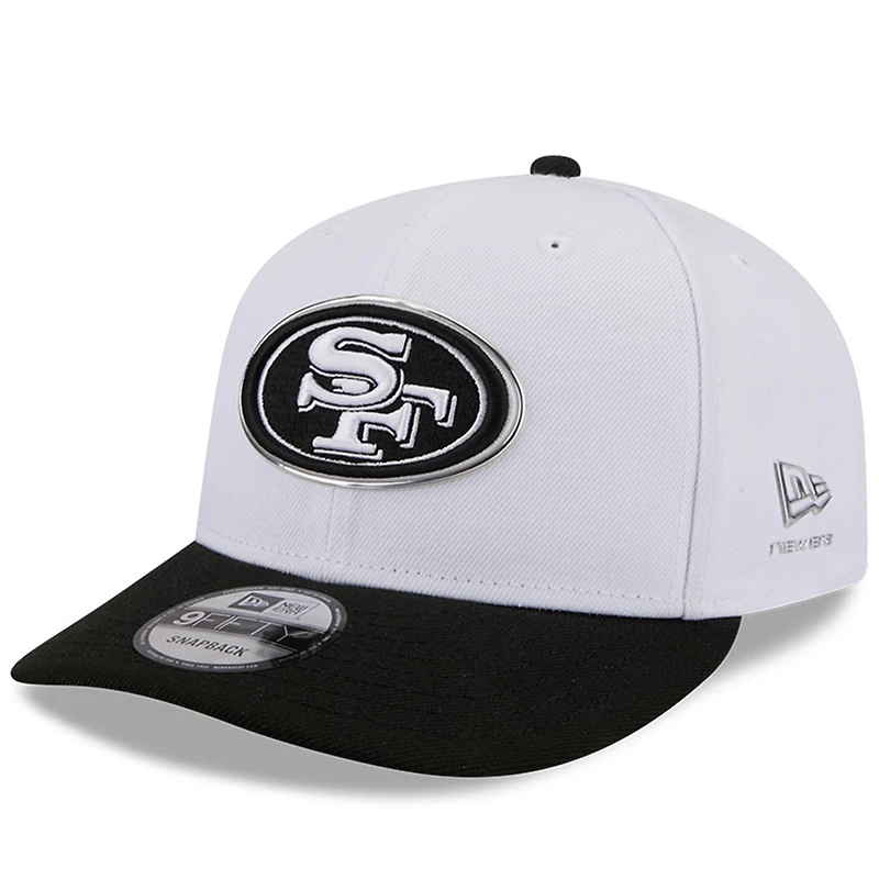 Casquette snapback New Era blanche et noire pour homme, San Francisco 49ers, draft NFL 2026, pré-courbée 9FIFTY