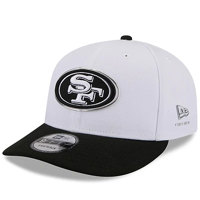 Casquette snapback New Era blanche et noire pour homme, San Francisco 49ers, draft NFL 2026, pré-courbée 9FIFTY