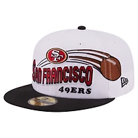 Men's New Era White/Black San Francisco 49ers Retro Swoop 59FIFTY Fitted Hat