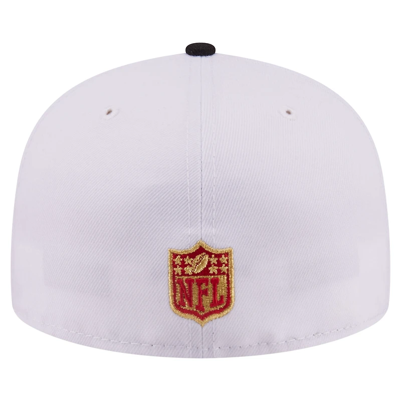 Men's New Era White/Black San Francisco 49ers Retro Swoop 59FIFTY Fitted Hat