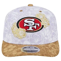 Casquette extensible à boutons-pression New Era blanche/dorée San Francisco 49ers AAPI Apex Collection Floral 9SEVENTY pour homme