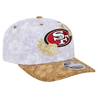 Casquette extensible à boutons-pression New Era blanche/dorée San Francisco 49ers AAPI Apex Collection Floral 9SEVENTY pour homme