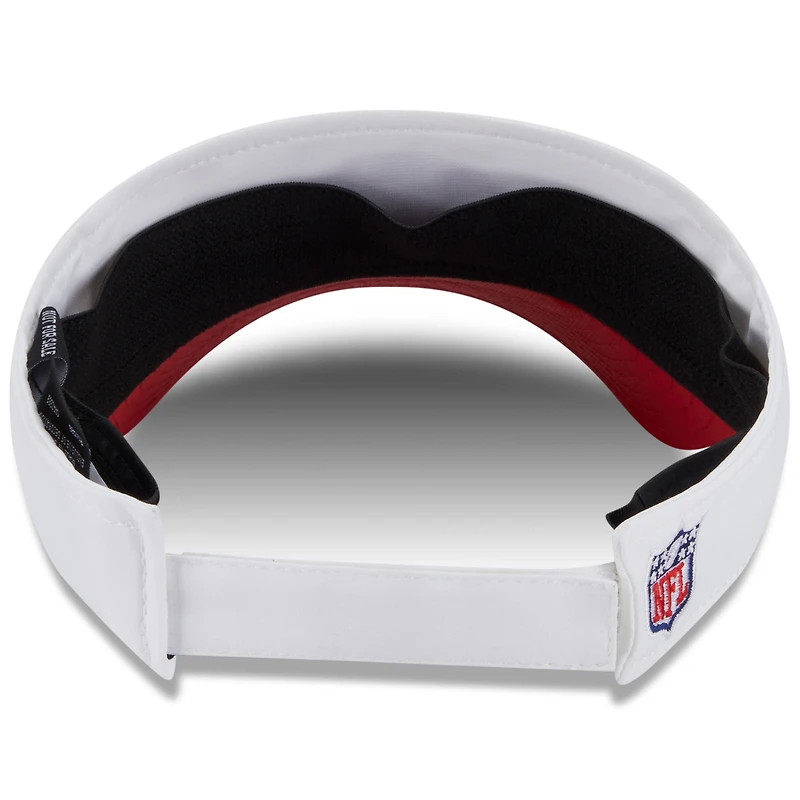 Visière ajustable New Era blanche/écarlate pour homme, camp d'entraînement NFL 2025 des San Francisco 49ers