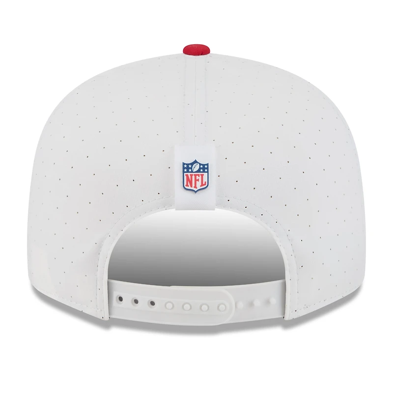 Men's New Era White/Scarlet San Francisco 49ers 2025 NFL Training Camp Split Panel 9FIFTY Snapback Hat
