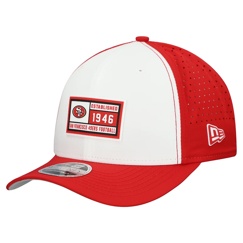 Casquette ajustable New Era 9SEVENTY blanche/écarlate des San Francisco 49ers pour homme