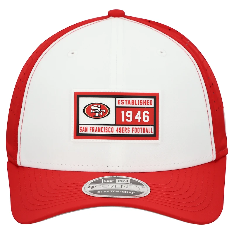 Men's New Era  White/Scarlet San Francisco 49ers Established Patch 9SEVENTY Adjustable Hat