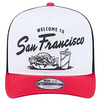 Men's New Era White/Scarlet San Francisco 49ers Foodie 9FIFTY A-Frame Trucker Snapback Hat