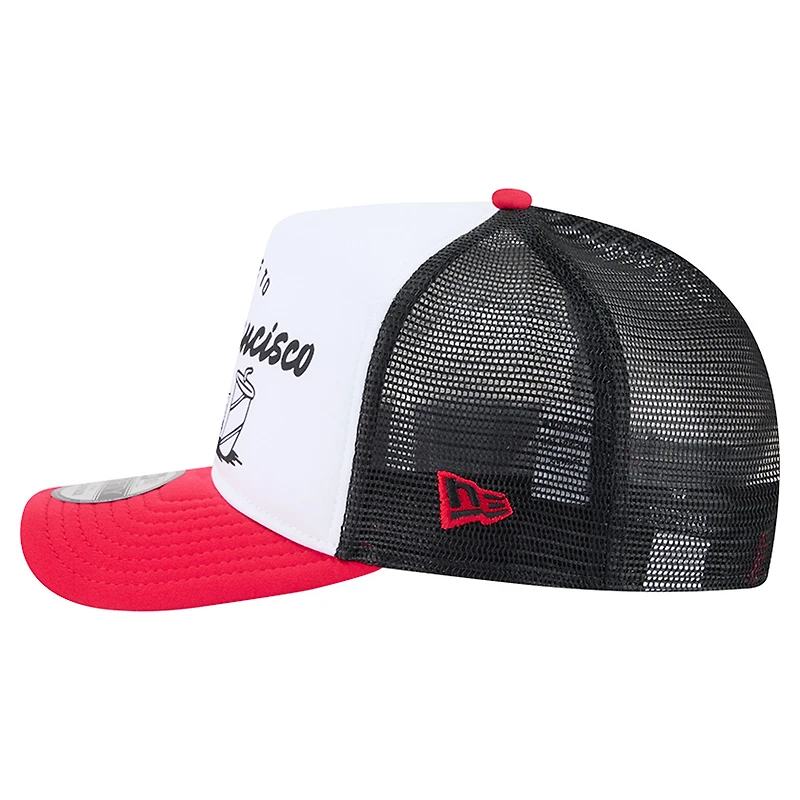 Casquette trucker snapback New Era blanche et écarlate San Francisco 49ers Foodie 9FIFTY pour homme