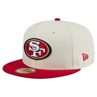 Casquette ajustée New Era 59FIFTY pour homme, blanche/écarlate, des San Francisco 49ers