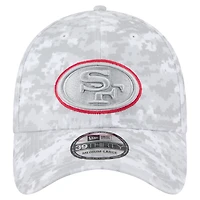 Casquette New Era blanche pour homme, San Francisco 49ers, édition spéciale 2025 « Salute to Service », pack fan 39THIRTY Flex