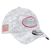 Men's New Era White San Francisco 49ers 2025 Salute to Service Fan Pack 39THIRTY Flex Hat