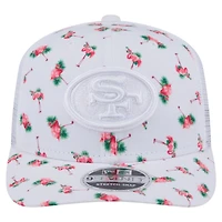 Casquette extensible à bouton-pression New Era blanche pour homme, motif flamant rose Adventure 9SEVENTY des San Francisco 49ers