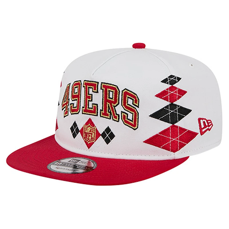 Casquette ajustable New Era blanche San Francisco 49ers Argyle 19TWENTY pour homme