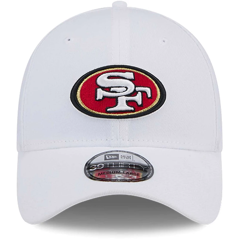 Casquette flexible principale 39THIRTY des San Francisco 49ers New Era pour hommes, blanche