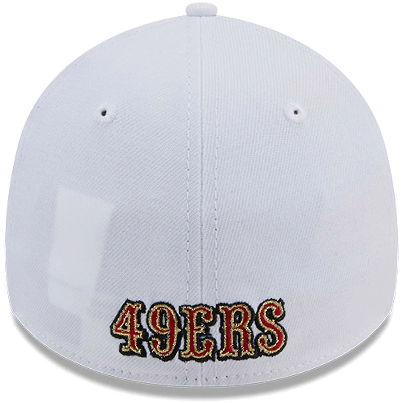 Casquette flexible principale 39THIRTY des San Francisco 49ers New Era pour hommes, blanche