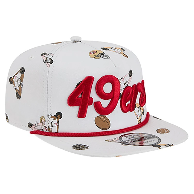 Casquette snapback New Era blanche pour homme, modèle 19TWENTY, aux couleurs des 49ers de San Francisco.