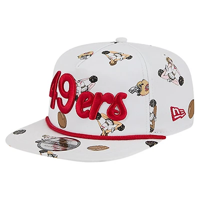 Casquette snapback New Era blanche pour homme, modèle 19TWENTY, aux couleurs des 49ers de San Francisco.