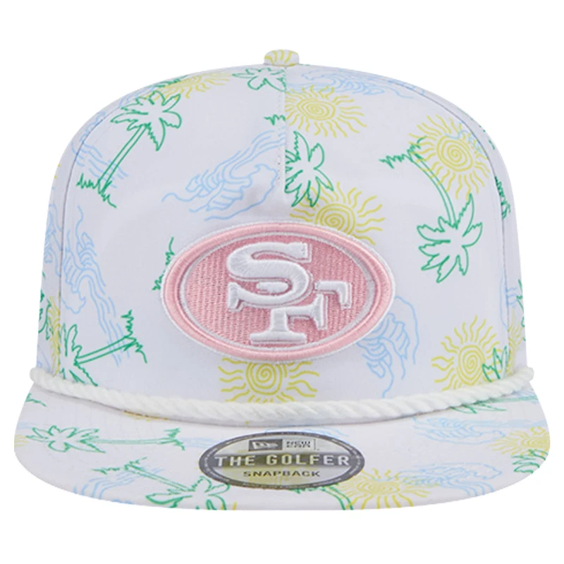 Casquette Snapback blanche San Francisco 49ers Vacay Golfer New Era pour hommes