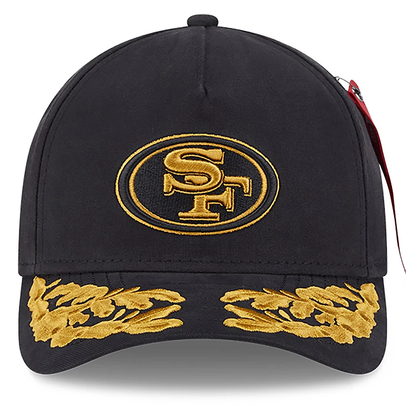 Casquette ajustable A-Frame 9FORTY noire New Era x Alpha Industries pour homme des San Francisco 49ers