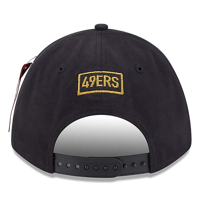 Men's New Era x Alpha Industries Black San Francisco 49ers A-Frame 9FORTY Adjustable Hat