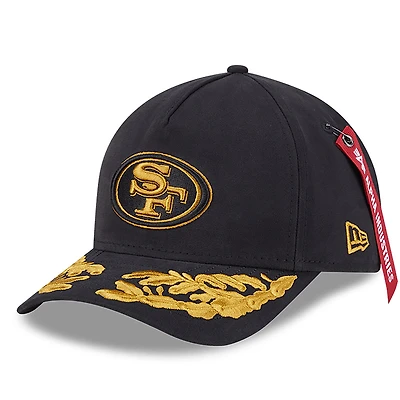 Men's New Era x Alpha Industries  Black San Francisco 49ers A-Frame 9FORTY Adjustable Hat