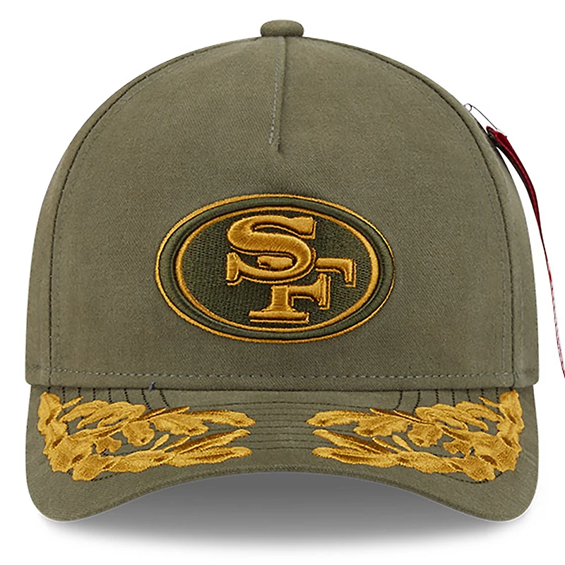 Casquette ajustable A-Frame 9FORTY olive des San Francisco 49ers pour homme New Era x Alpha Industries