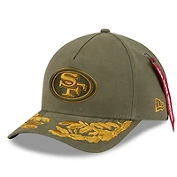 Men's New Era x Alpha Industries  Olive San Francisco 49ers A-Frame 9FORTY Adjustable Hat