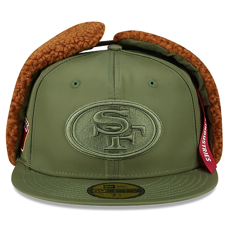 Men's New Era x Alpha Industries Olive San Francisco 49ers Dog Ears 59FIFTY Fitted Hat