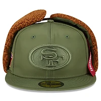 Men's New Era x Alpha Industries  Olive San Francisco 49ers Dog Ears 59FIFTY Fitted Hat